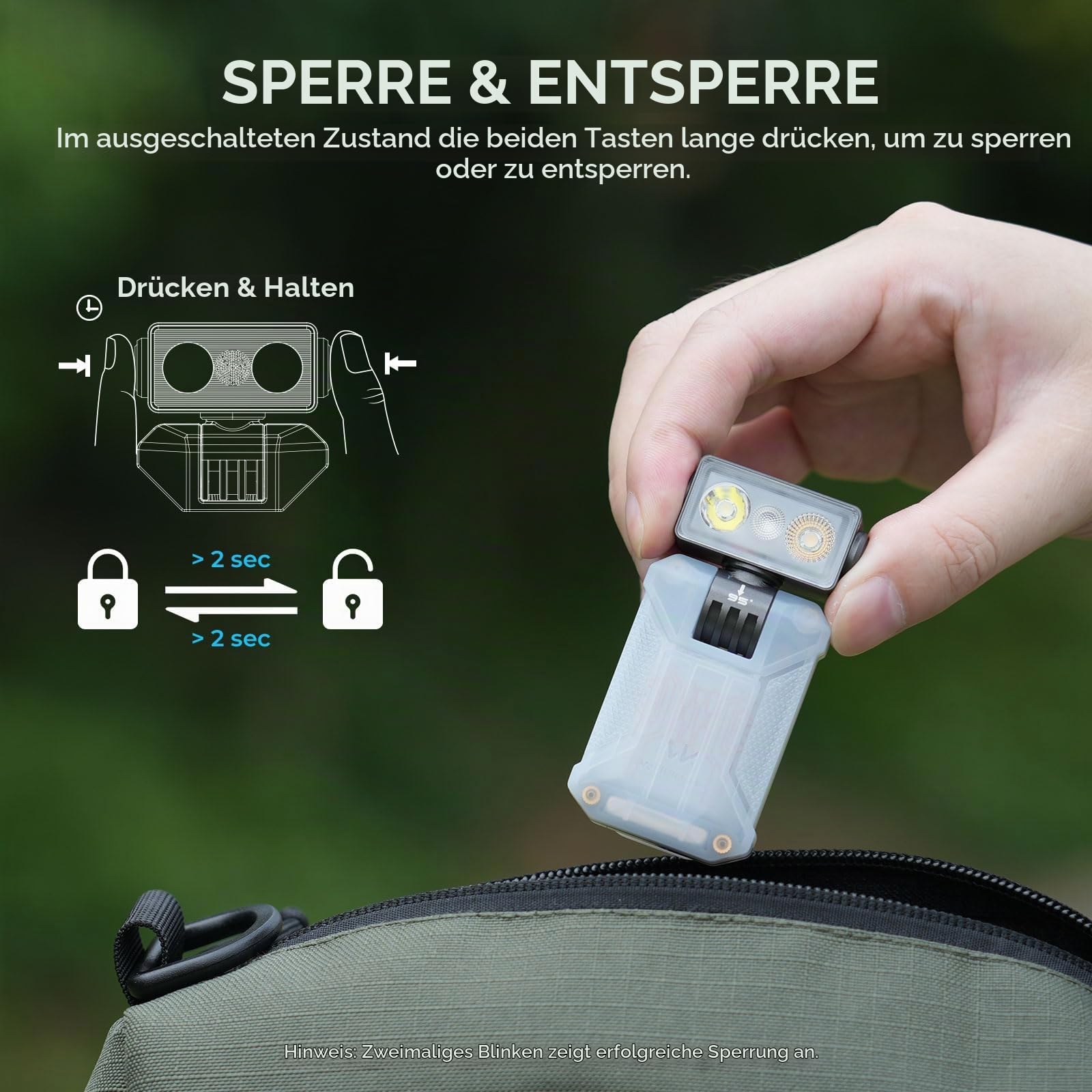 Wurkkos HD04 Mini LED Taschenlampe, 750 Lumen, 180° Drehbarer Kopf