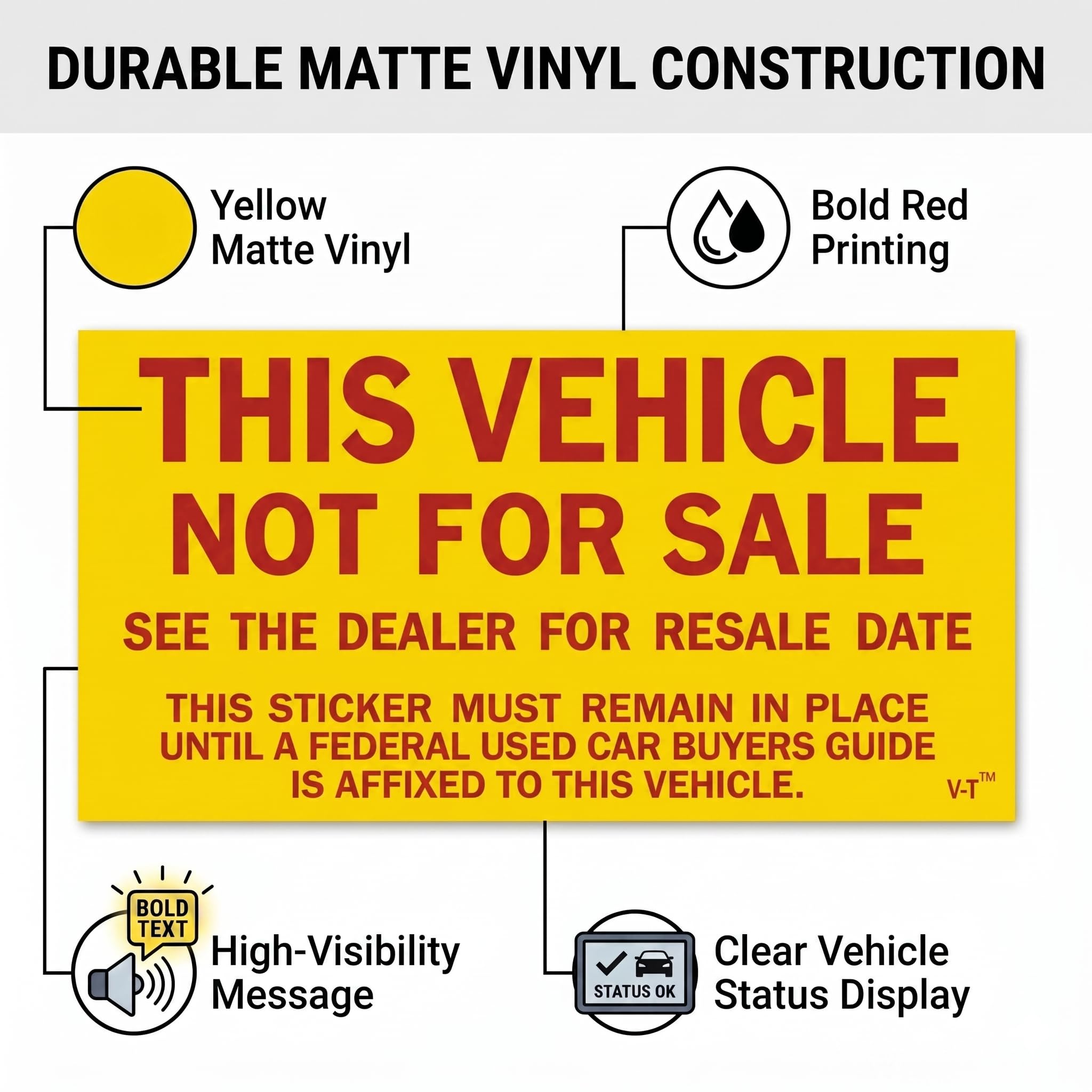 Amazon.com: Car Dealer This Vehicle Not For Sale Stickers : Automotive