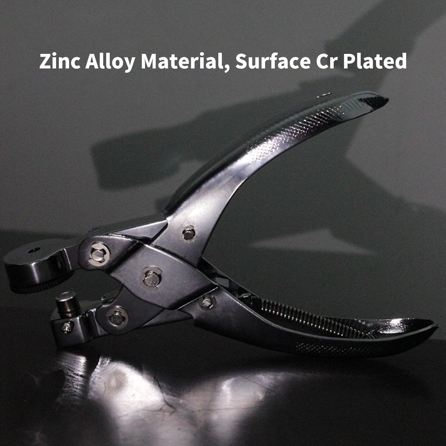 Mxzzand Plastic Bag Hole Puncher 6mm, Handheld Single Round Hole Punch for Thin Film PE OPP PVC Bags, Zinc Alloy Portable Punch Tool for Home Office School