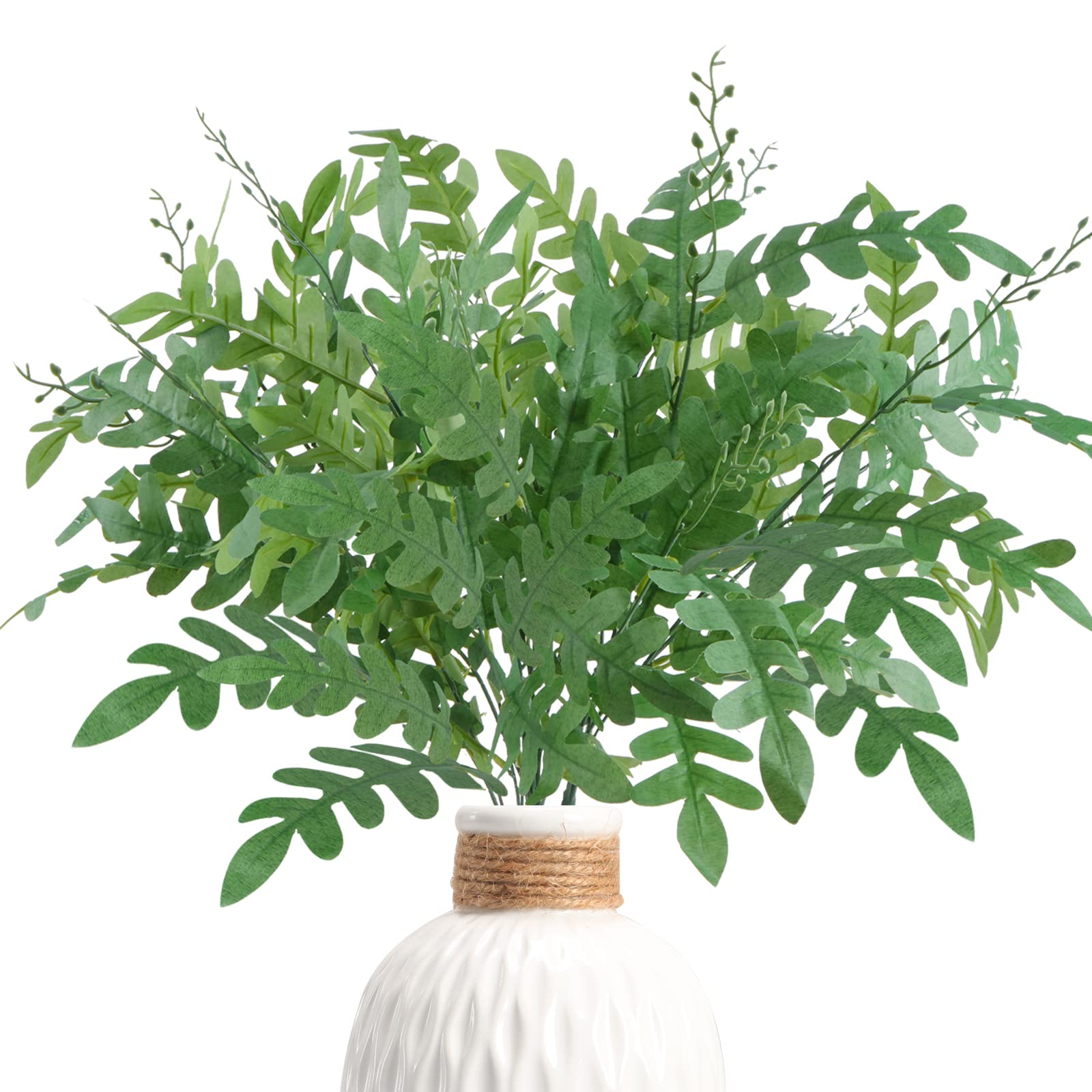 AILANDA4 Bundles Artificial Greenery Fake Plants Stems Spring Faux Shrub Bushes Silk Locust Green Leaf Bouquet for Floral Arrangement Farmhouse Centerpiece Home Wedding Party