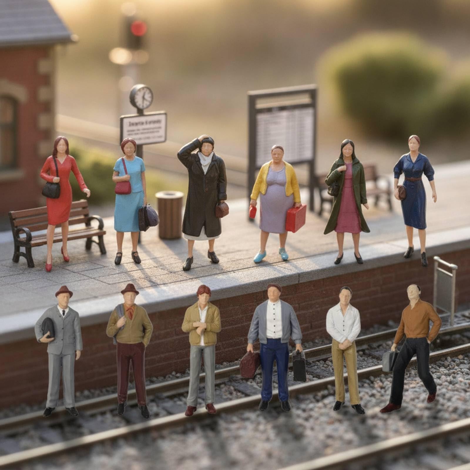 12 Pezzi Miniature Figurines Personaggi in Miniatura Modelli Diorama Figure Resina Dipinte a Mano 1 30 con Dettagli di Accessori per Layout