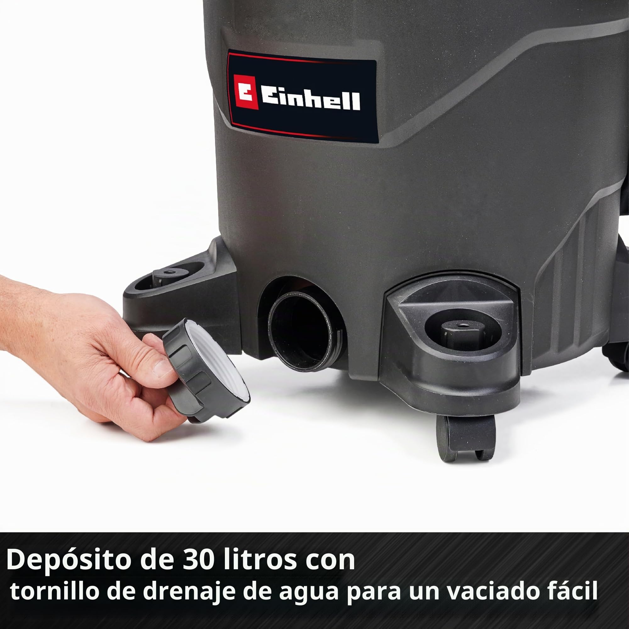 Einhell Aspirador en seco y húmedo TC-VC 1930 A | 1500 W | 190 mbar | depósito plástico 30 l | toma automática | Incluye boquillas, filtro y bolsa para la recogida de suciedad