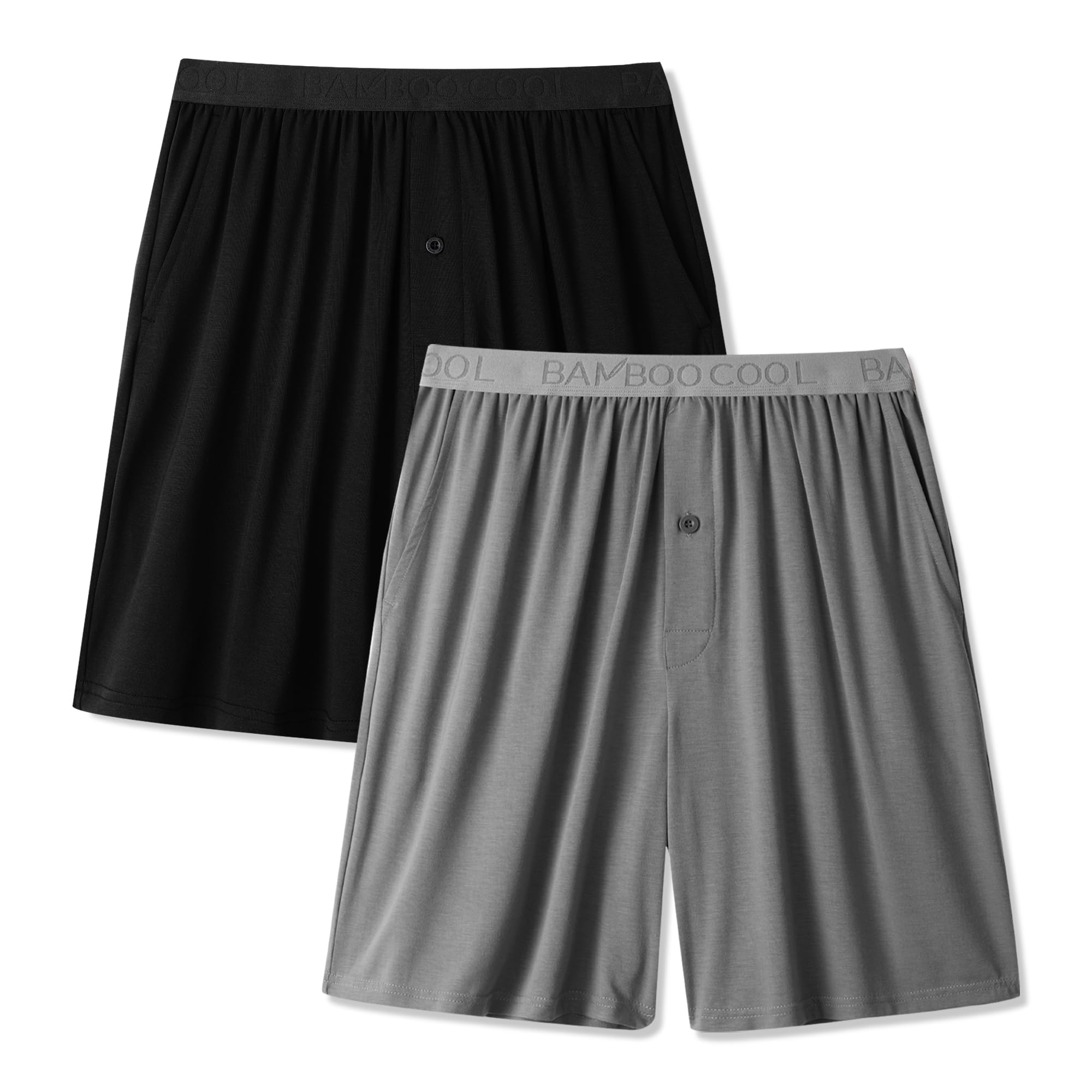 Men's Pajama Bottoms Soft Comfy Breathable Lightweight Sleepwear Lounge Pajamas Shorts with pockets 2 Pack