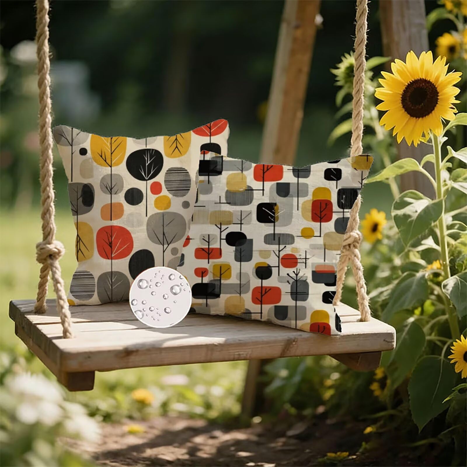 Générique Housse Coussin Exterieur Impermeable 55x55cm Couleur Orange Décoratif Taie d'oreiller Decoration Botanique Housse de Coussin Exterieur Impermeable pour Salon de Jardin Lot 2. P-4867