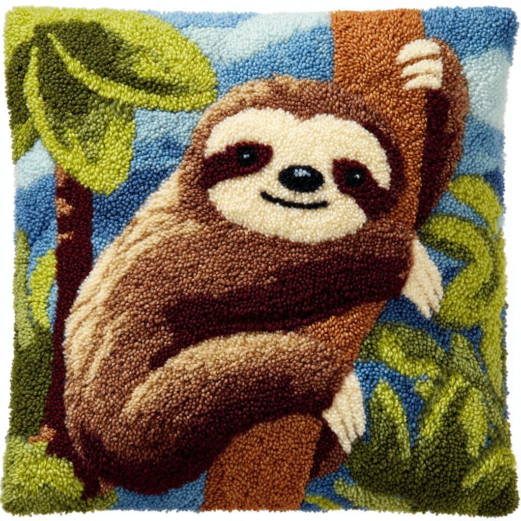 Wallustrioaw Latch Hook Cushions-G Latch Hook Cushion Kits,Animal Sloth