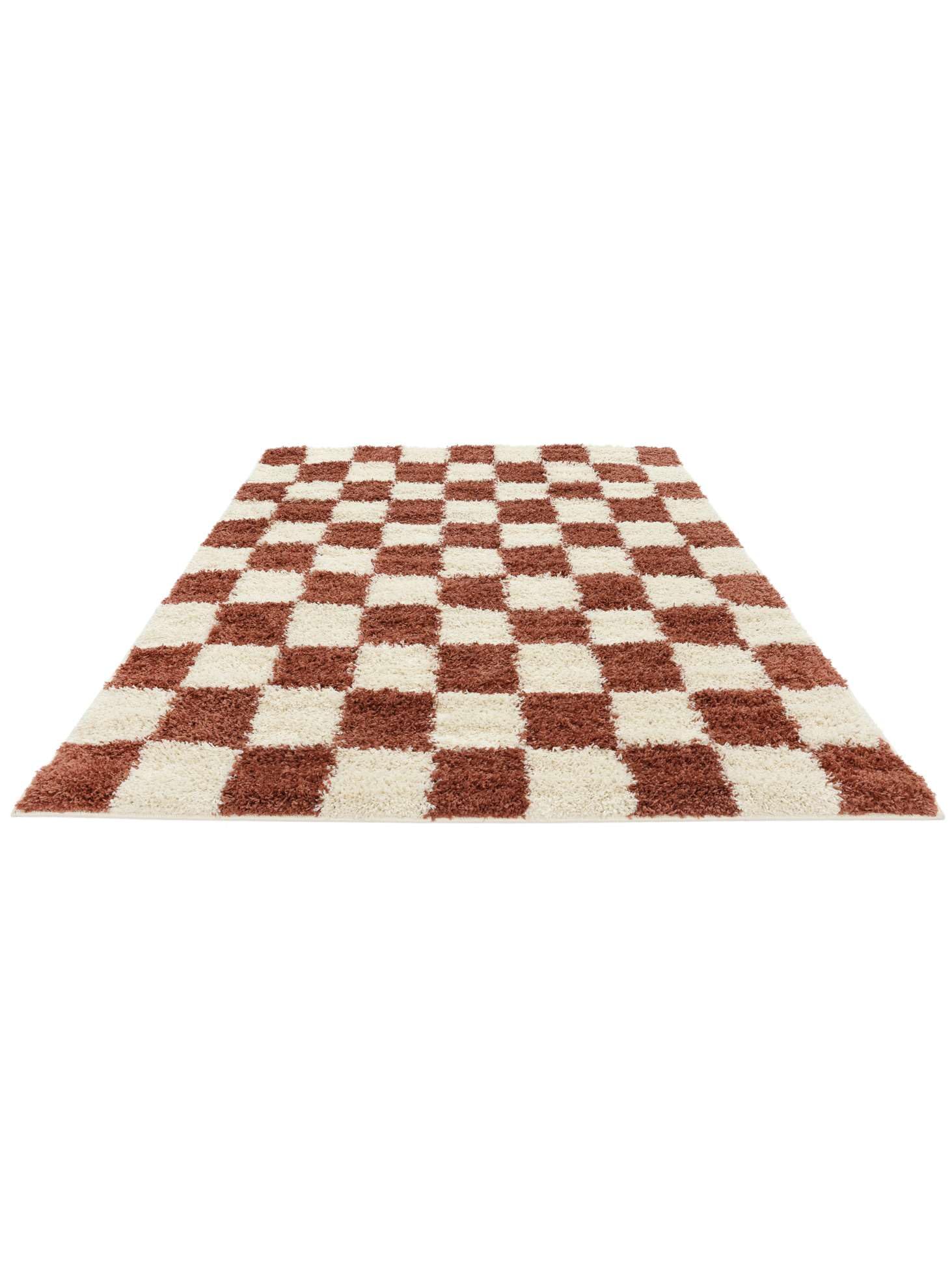 RugVista Chessie, Alfombra, Modernas, 160 x 230 cm, Rectangular, Pelo Medio, Sala de Estar, Dormitorio, Limpieza en seco, Óxido/Off Blanco