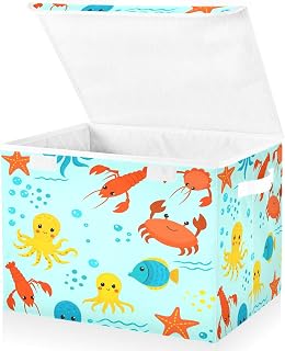 Cute Lobster Baskets, Storage Bins with Lids, Large Storage Bins with Lid, Used for Baskets for Organizing in Home Bedrooms and Offices