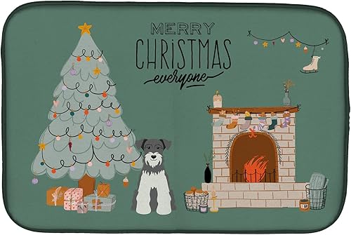 Miniatura 194 de Caroline's Treasures CK7824DDM - Tapete absorbente para secado de platos con diseño de bulldog inglés, rojo y blanco, para encimera de cocina, 14 x