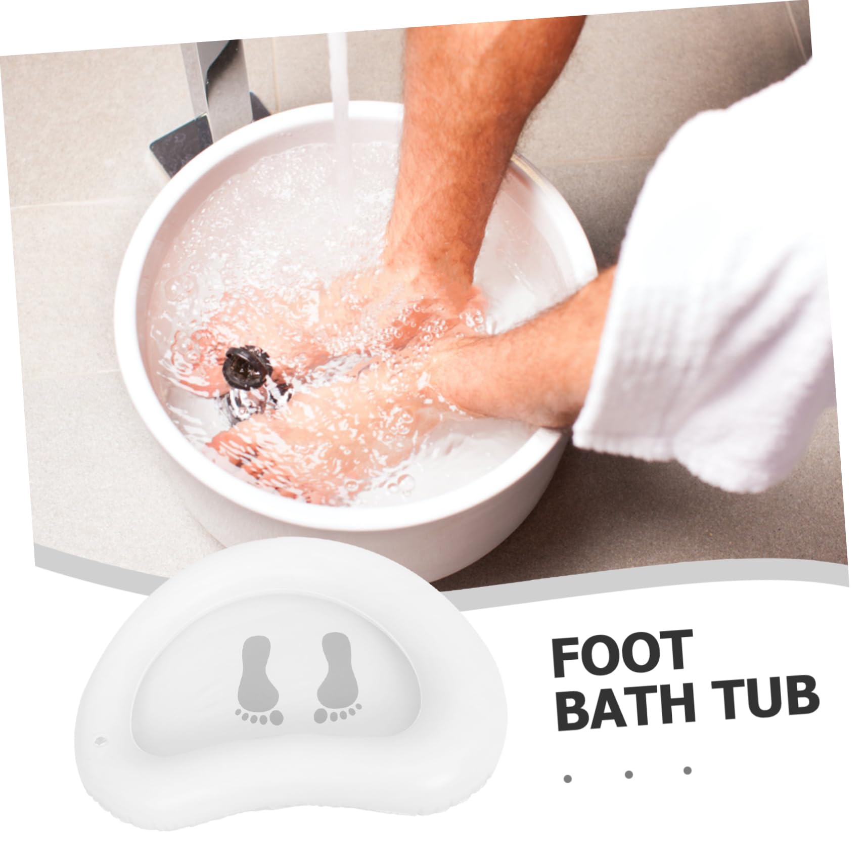 Lavapiés Plegable de Pvc Blanco para Piscina, Uso Doméstico