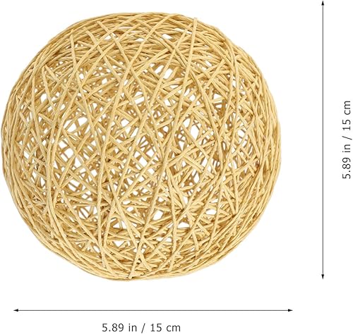 Miniatura 2 de Pantalla de lámpara de ratán para lámpara colgante 6 pantallas de lámpara bohemias, pantalla cilíndrica tejida para lámparas de pie, lámpara