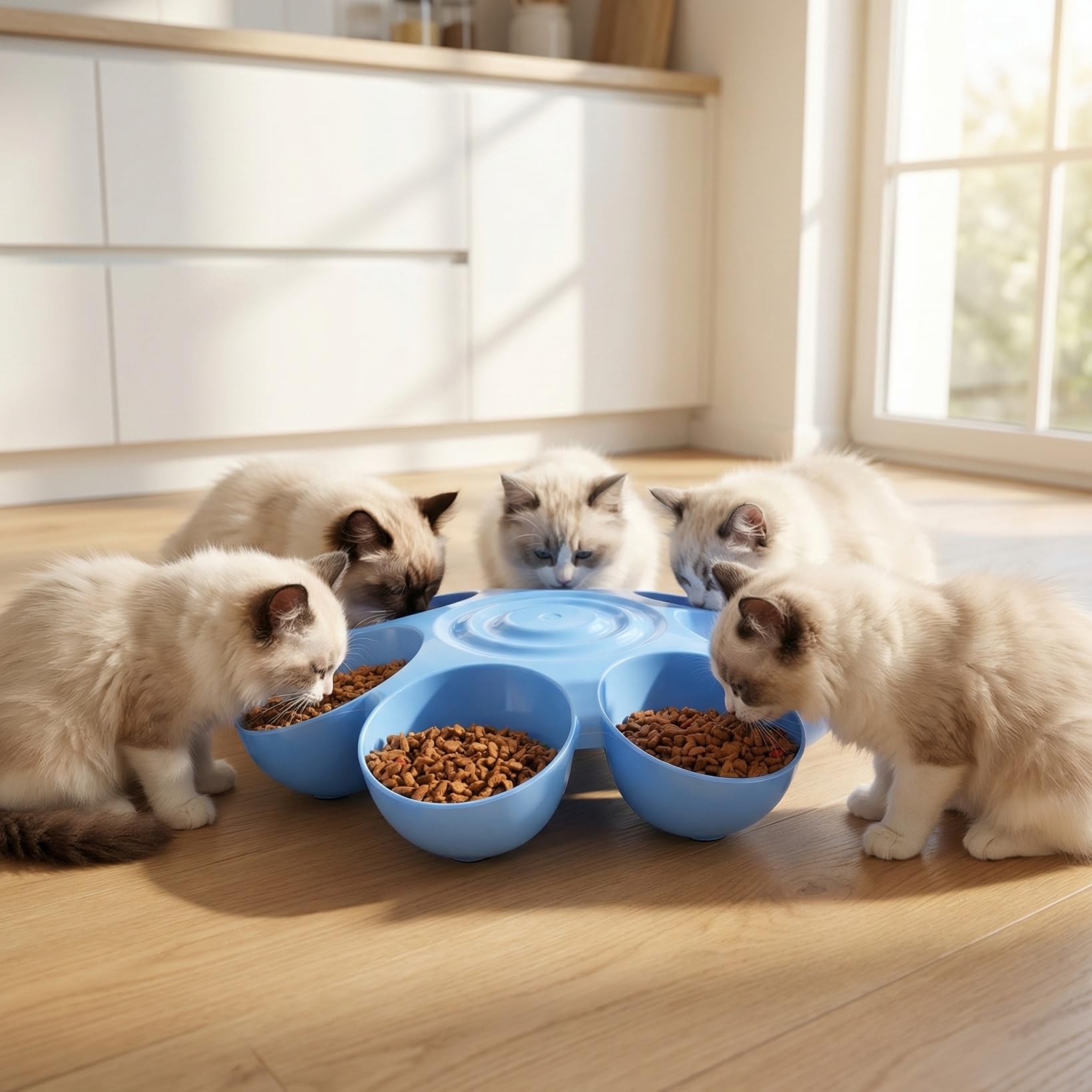 Yardwe Gamelle multifonction en forme de fleur en plastique de haute qualité pour plusieurs chats et chiens, facile à concevoir pour les friandises et les repas