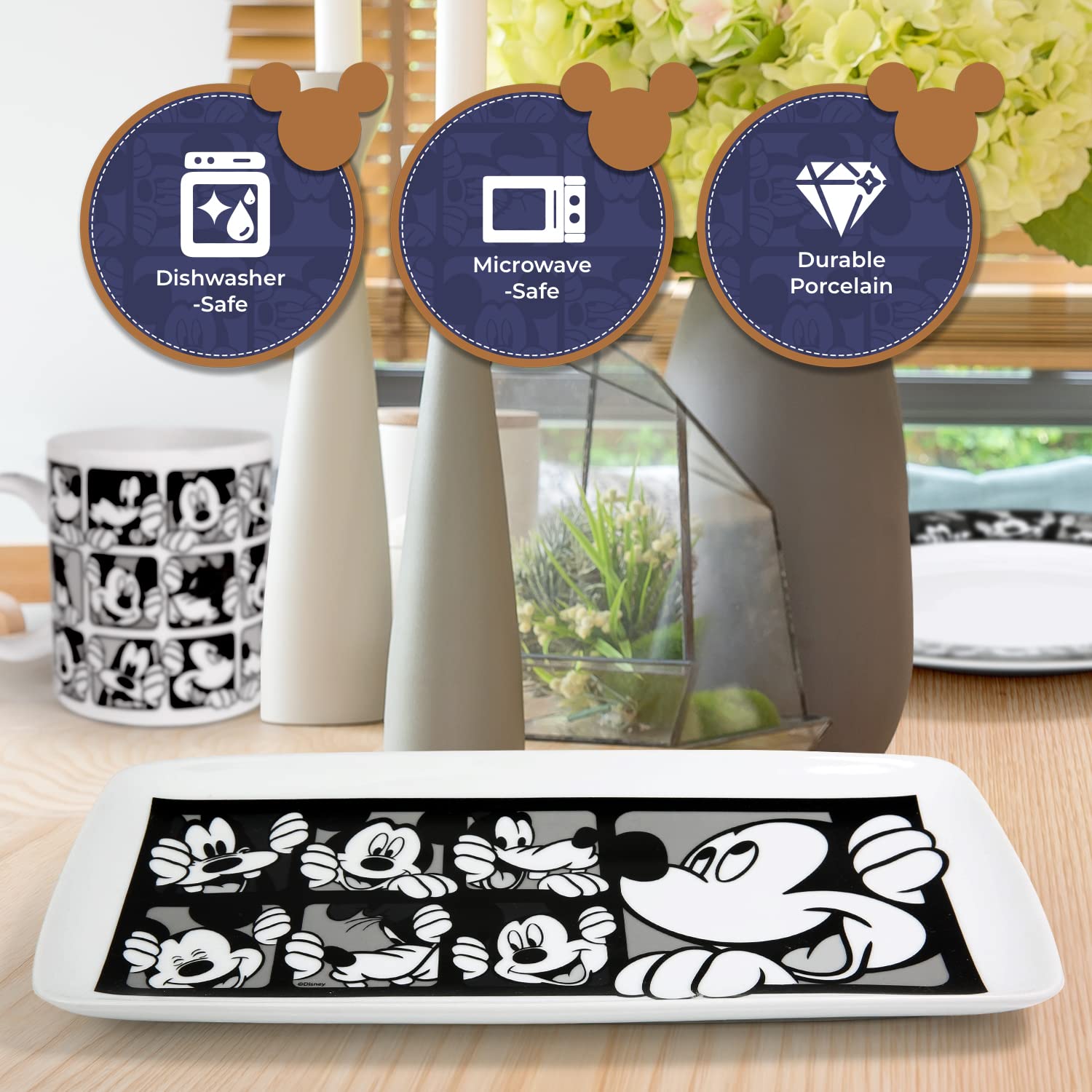 Amazon.com | Disney Mickey Grid Serving Tray: Serving Trays