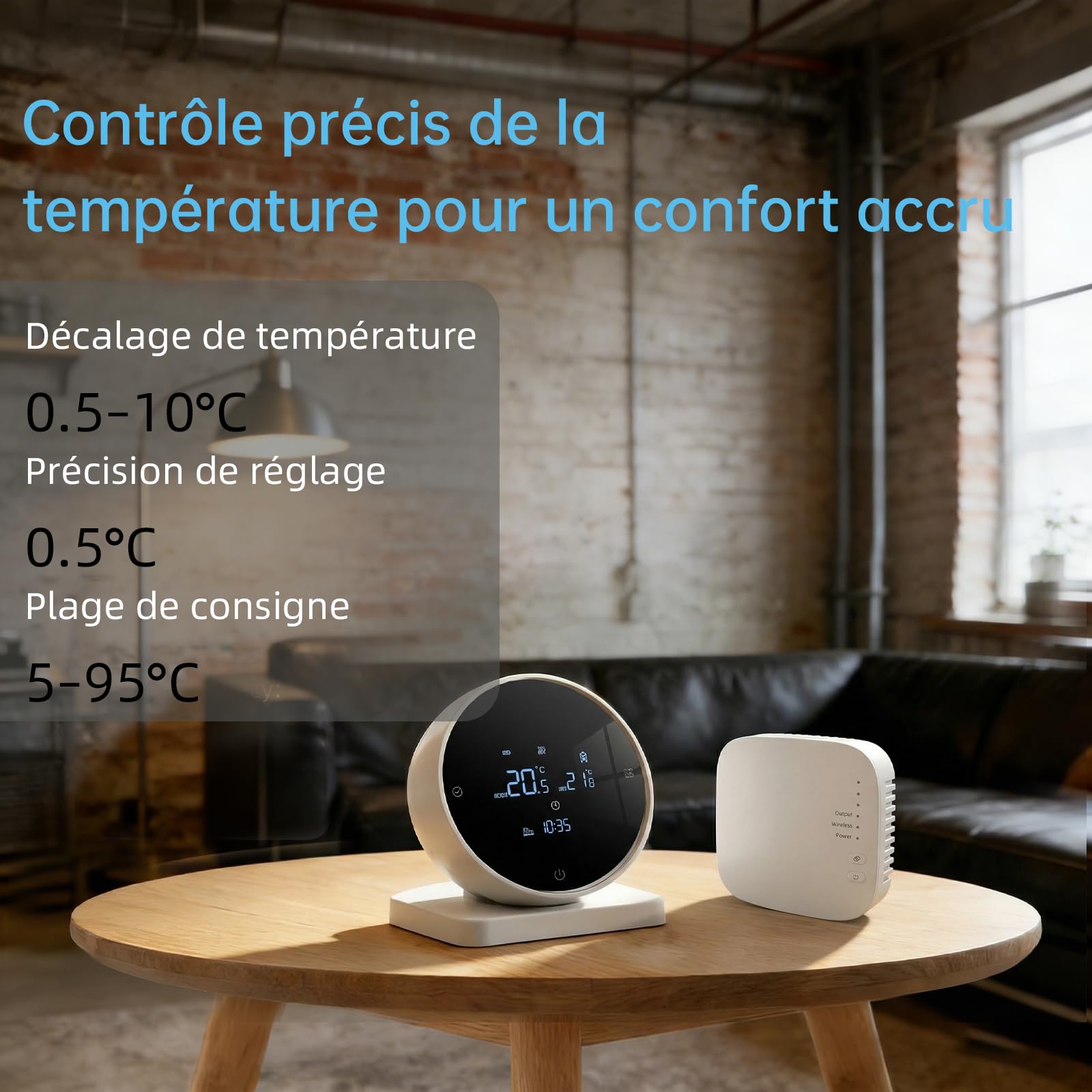 Thermostat Connecté pour Chaudière à Gaz/Chauffage à l'eau Au Sol Murale 3A