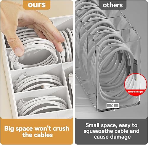 Miniatura 3 de Organizador de almacenamiento de cable de carga Fácil almacenamiento sin lazos Organizador de cables de cargador Cajas de gestión de cables - 1