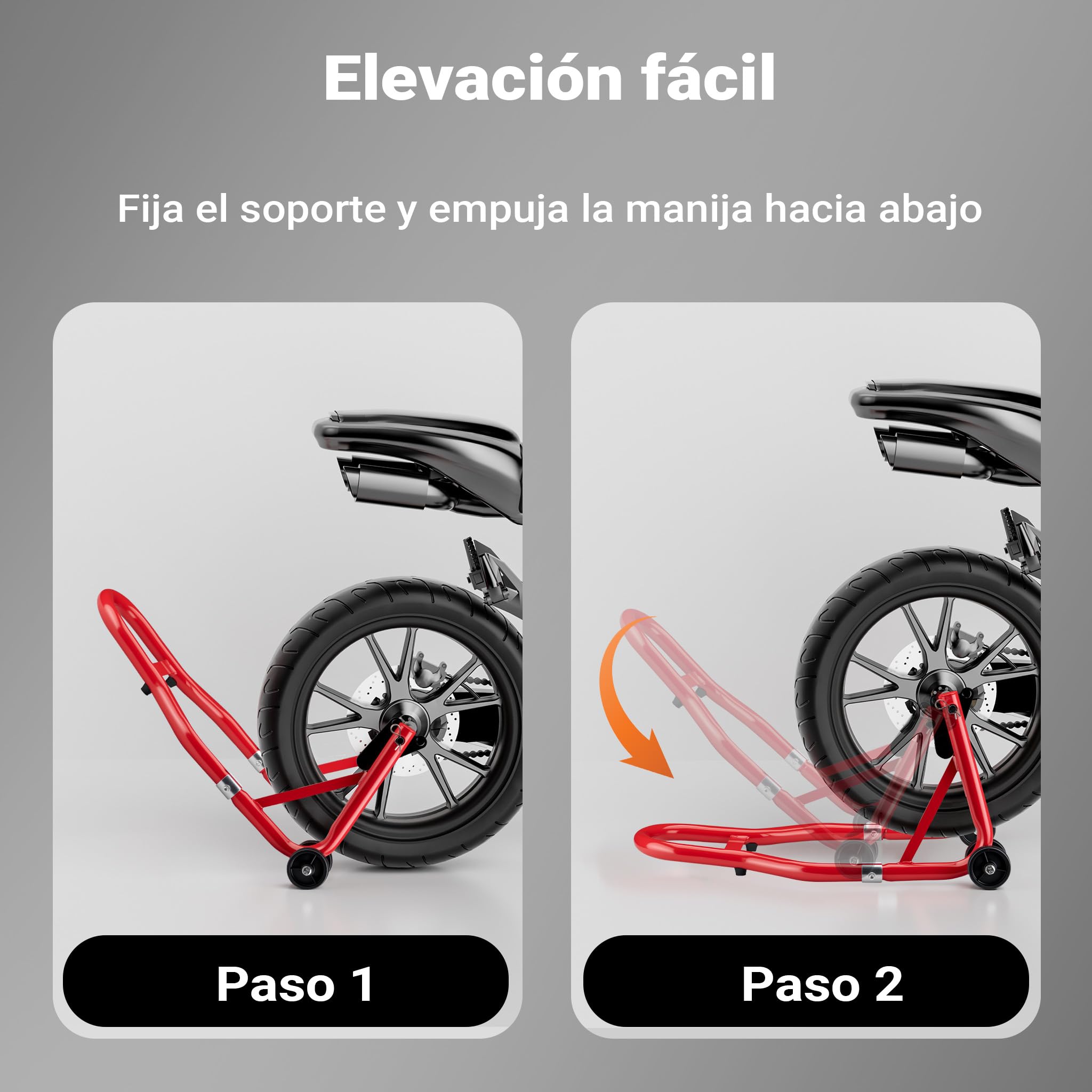Soporte para la rueda delantera de la motocicleta 450kg dispositivo elevación taller