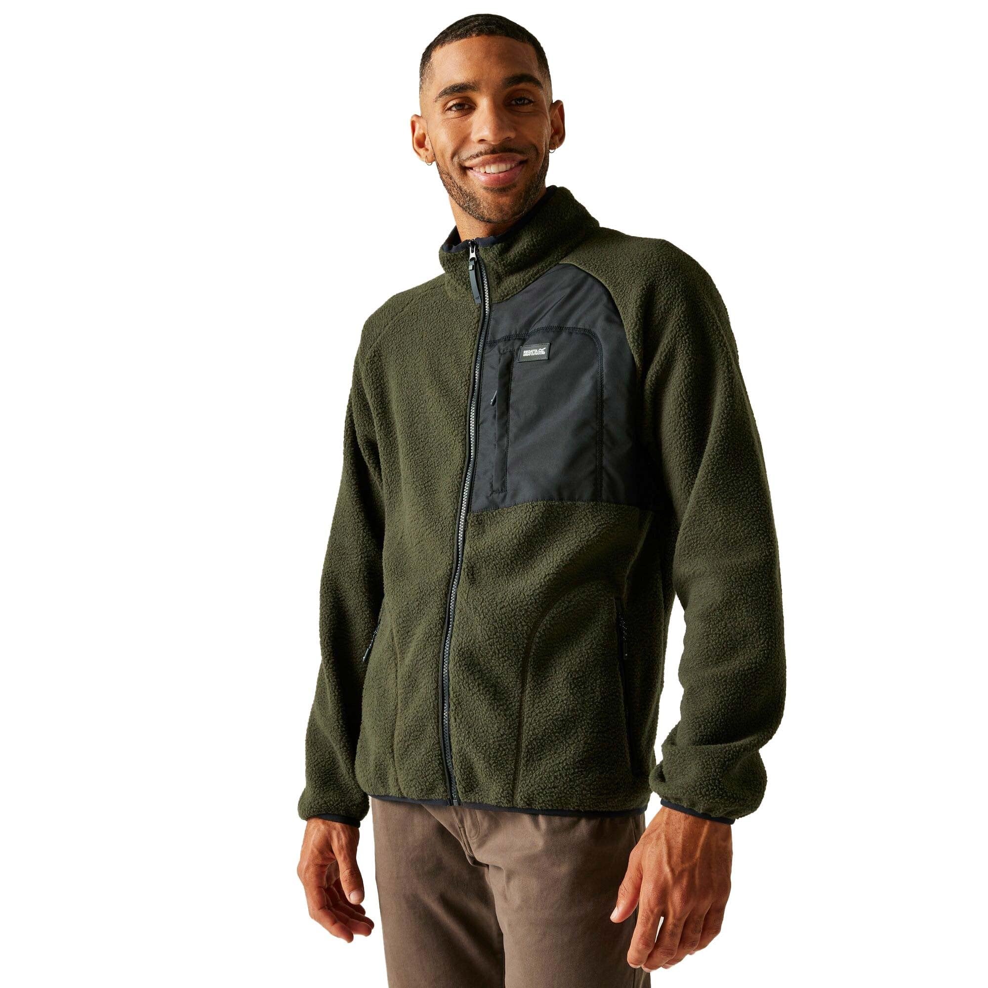 Regatta Mens Frankie Borg Full Zip Fleece Plush Stretch Warm Winter Layer Top