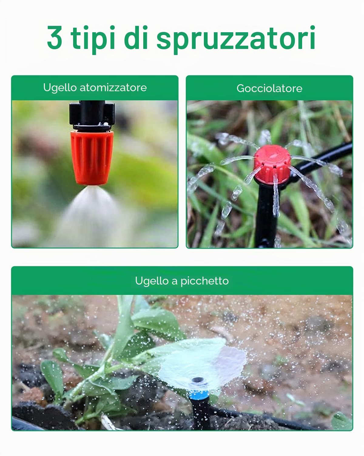 226 FT Kit di Irrigazione a Goccia, MSDADA Giardino con Micro Sistema di Irrigazione Automatico, Kit di Irrigazione per Piante, Ugello Nebulizzatore per Piante Serre, Aiuole, Patio, Prato