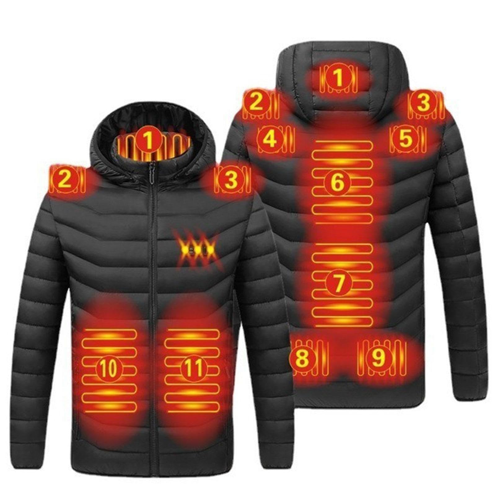 Chaqueta calefactora eléctrica, Chaqueta calefactora | Abrigo térmico de invierno con carga USB, chaquetas cálidas | Chaquetas de esquí para hombre de 3 velocidades de calentamiento rápido para