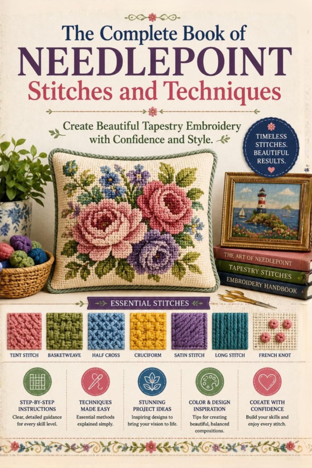 The Complete Book of Needlepoint Stitches and Techniques: Create Beautiful Tapestry Embroidery with Confidence and Style