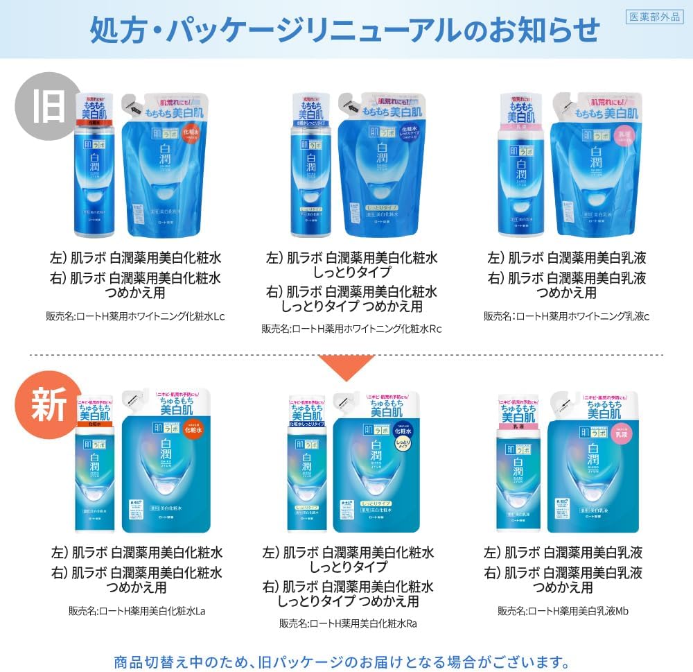 肌ラボ 白潤 薬用美白化粧水 本体+詰替セット +極潤サシェット付 【医薬部外品】