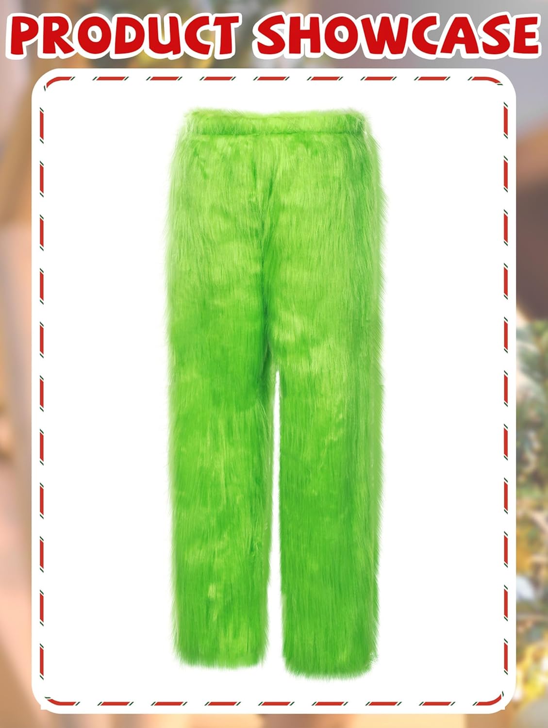 Christmas Green Big Monster Costume for Men, 11PCS Deluxe Furry Santa Claus Costume Suit with Mask - Image 4