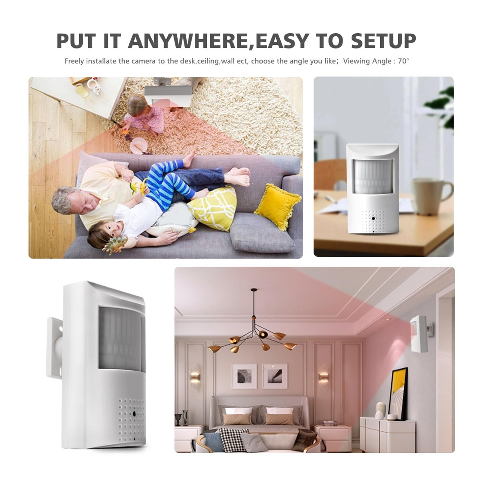 Kamera bezpieczeństwa WiFi, kamera 1080p Ultra HD 5MP kamera monitorująca na podczerwień kamera bezpieczeństwa wifi do salonu biura