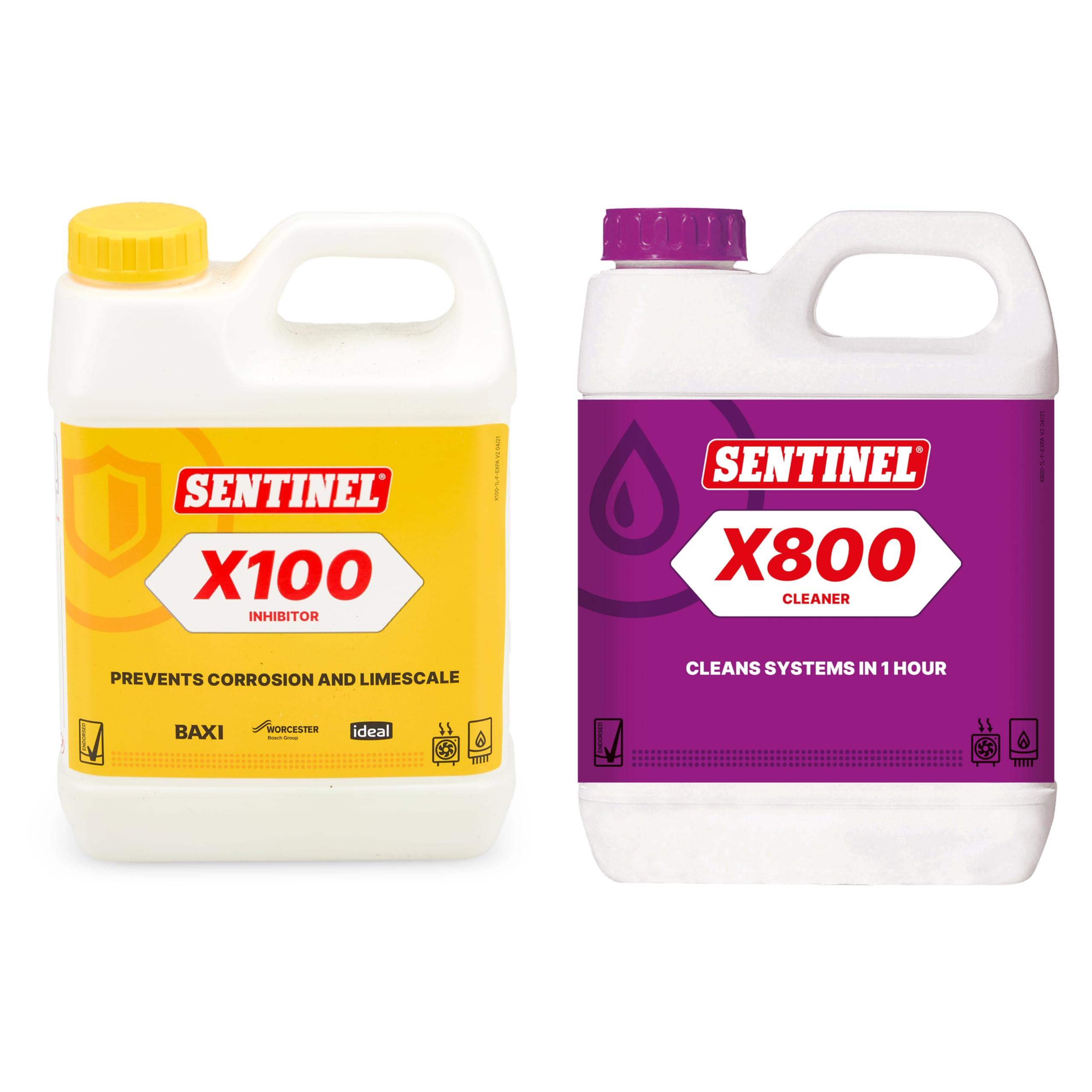 Lavatap Clear Sentinel X100 & X800 Bundle – Central Heating Cleaner And Inhibitor Set – Sludge Remover, Radiator Flush, Rust Prevention, Ph Neutral, Treats 100 Litres, Heating System Maintenance