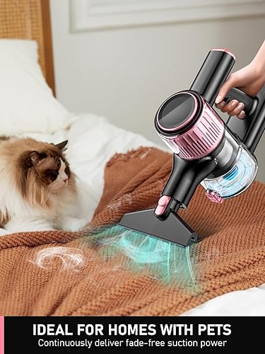 Miniatura 6 de Aspiradora inalámbrica, aspiradora 8 en 1 para el hogar con pantalla LED, 3 modos de succión, 45 minutos de tiempo de funcionamiento, aspiradora