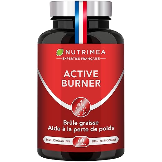 Powerful Fat Burner - Powerful Complex of Slimming Plants including Ginger - Effective Slimming Effect - Active Burner - 60 Vegan Capsules - Nutrimea - Made in France