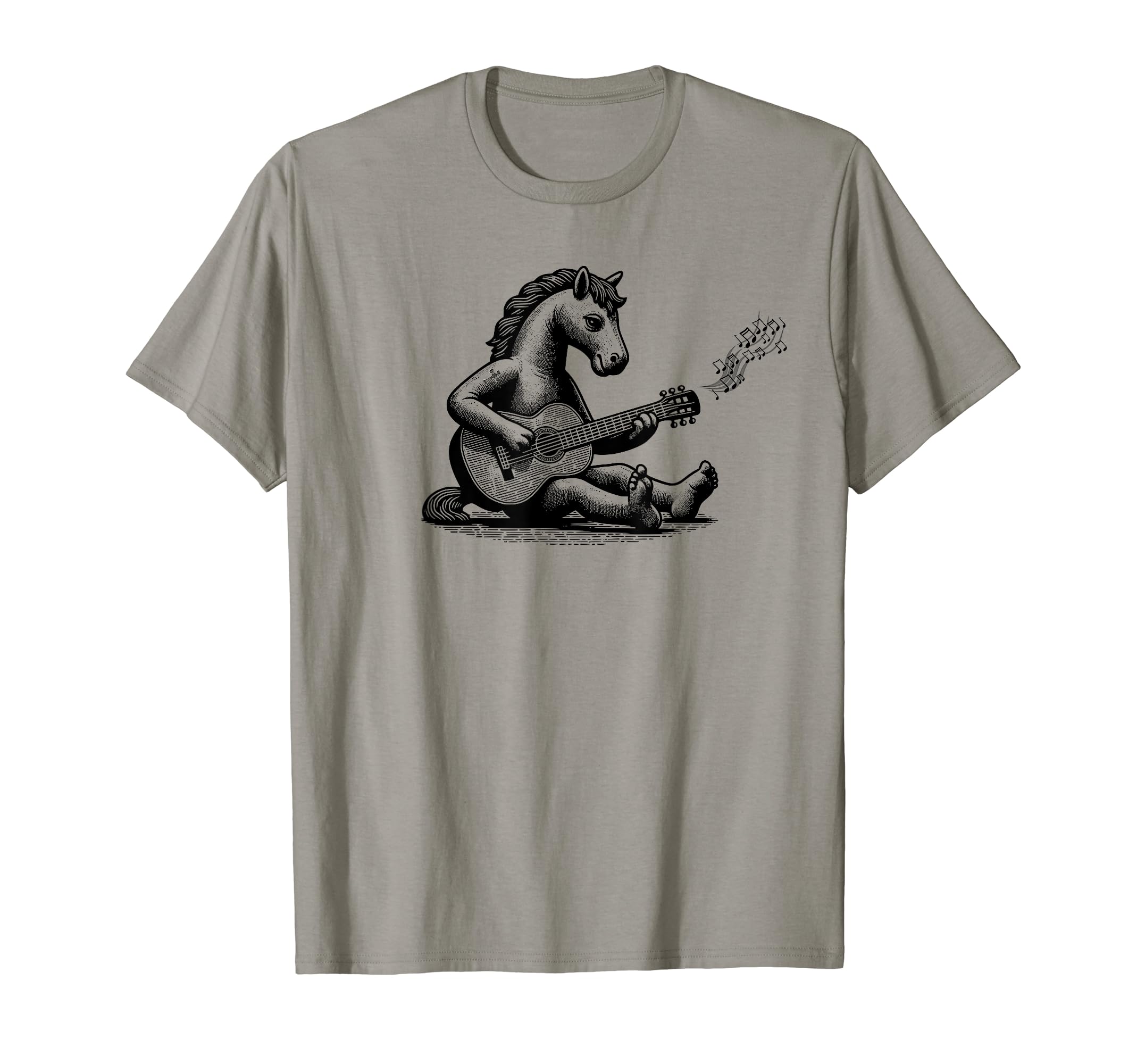 GMR Horse Playing Guitar While Barefoot T-Shirt