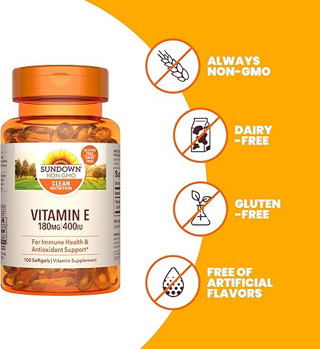 Miniatura 4 de Sundown Naturals Vitamina E 400IU Di-Alpha 100 perlas sintéticas