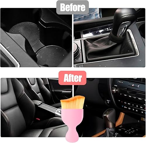 Miniatura 6 de 1 cepillo de limpieza interior del automóvil, cepillo para polvo, cepillo de belleza con detalle de cerdas suaves, salida de aire acondicionado,