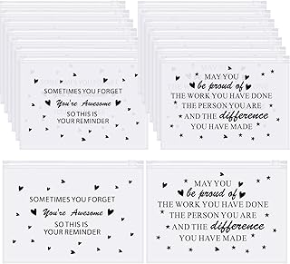 60 Pcs Inspirational Makeup Bags Bulk Gifts You Are Braver Awesome Eva Makeup Bags Cosmetic Toiletry Bags with Zipper Encouragement Birthday Gifts for Women Friends (Awesome/ Proud,8 x 6 Inch)