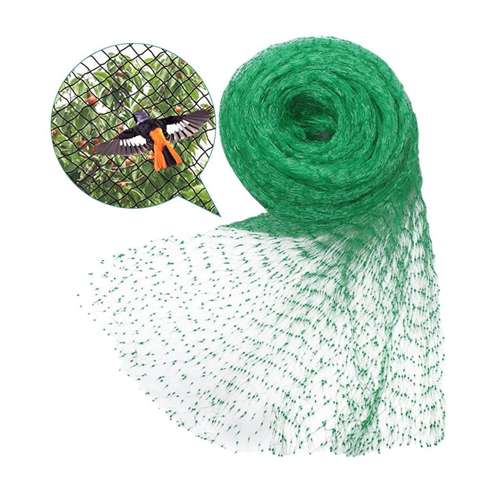 Nylonowa siatka przeciw ptakom 5/10M zielona tkana chroni rośliny owoce kwiaty drzewa elastyczne ogrodzenie mocna krata roślinna | 2x5m
