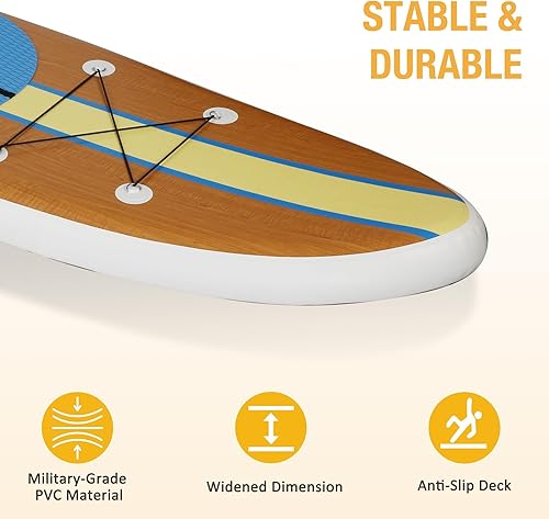 Miniatura 11 de Inflatable Paddle Boards with Non-Slip Deck, Ultra-Light Stand Up Paddle Board Surf Board with Accessories & Carry Bag, Wide Stable Design for