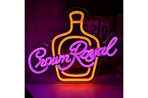 Crown Canadian Whiskey Neon Sign | Illuminated Artwork Light for Man Cave