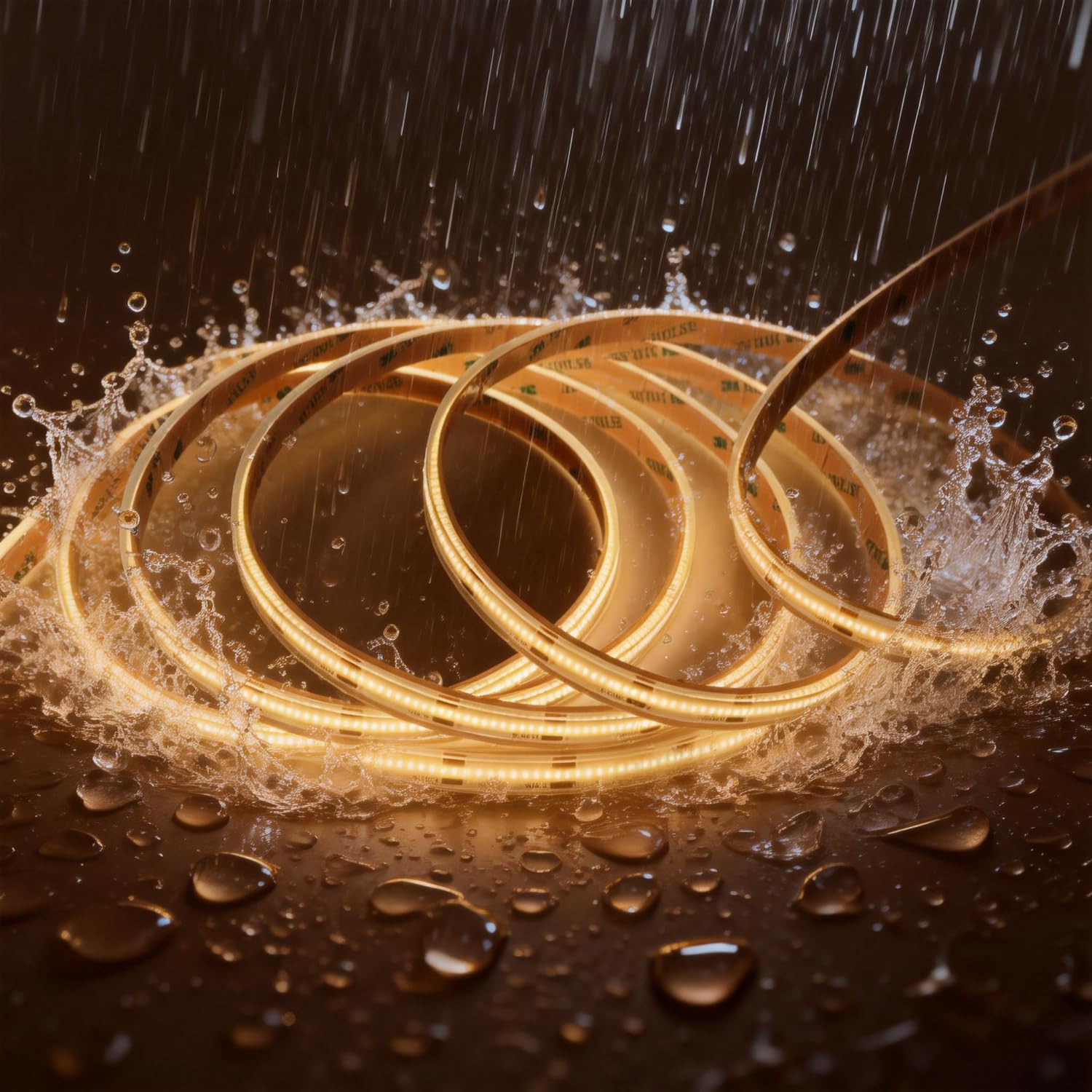 COB LED Strip Light IP68 Waterproof, 16.4FT 12V High Density 480 LEDs/m CRI>90 3000K Warm White Solid Silicone Sealed Dotless LED Tape Light for Outdoor, Pool, Bathroom, Landscape (No Power Supply)