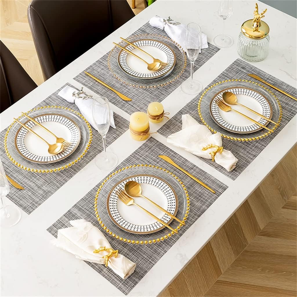 Gray Tableware Western Food Platter Steak Plate Placemat Napkin Combination Set