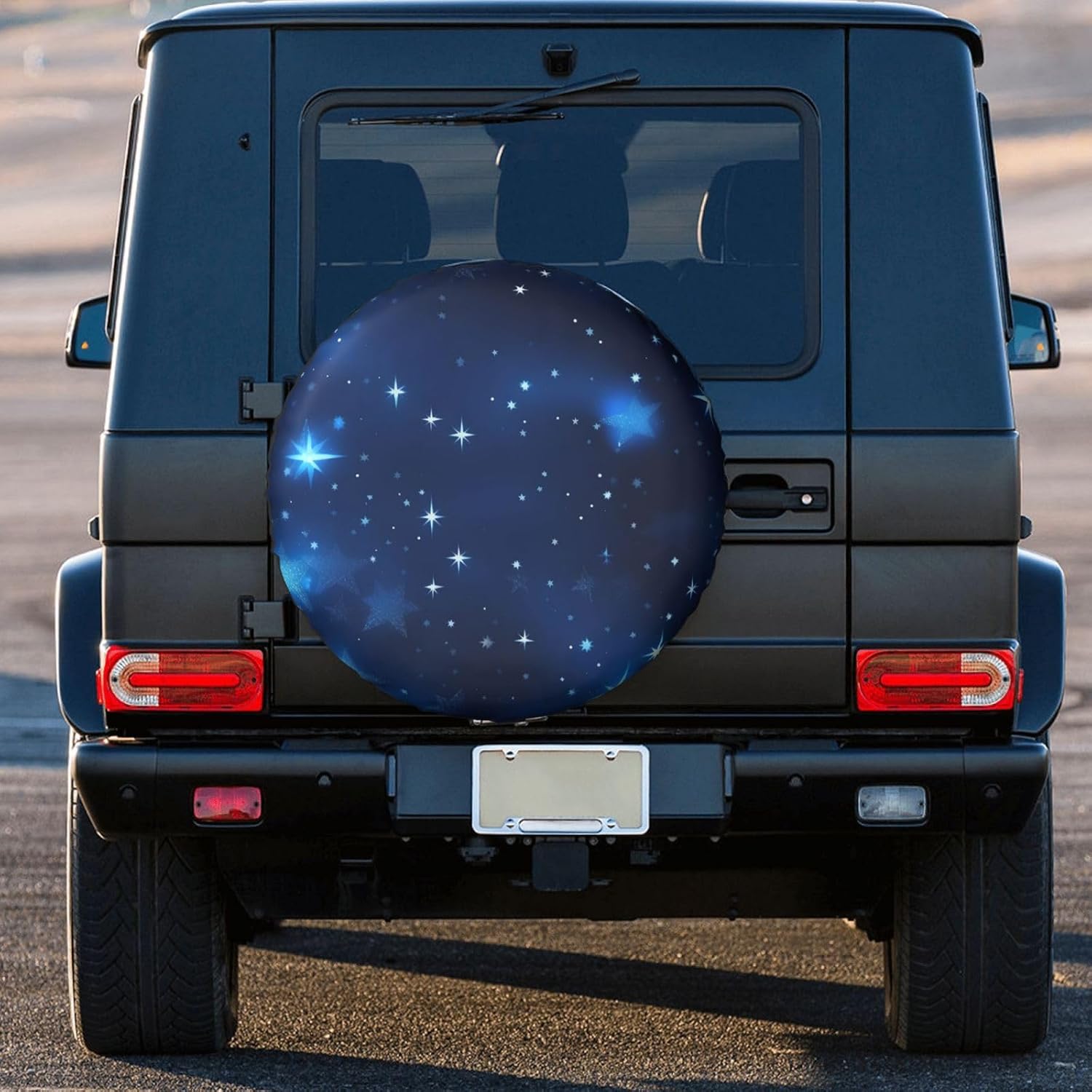 Blue Shining Stars Pattern Print Tire Cover Universal Spare Wheel for Trailer Rv SUV Truck Camper Travel Accessories