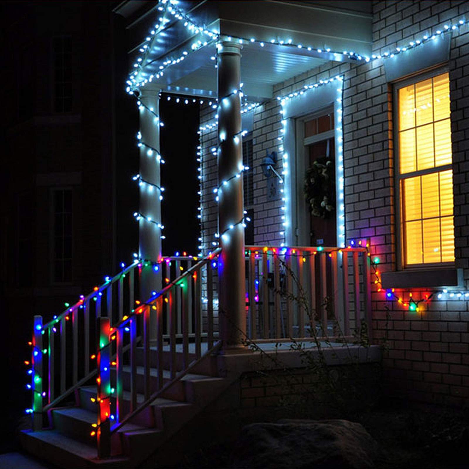 Lamker 5M 50 LED String Lights Solar Powered Cool White Outdoor Waterproof 8 Modes Fairy Light for Patio Garden Yard Wall Fence Tree Christmas Wedding Party Festival Decorative - Image 3