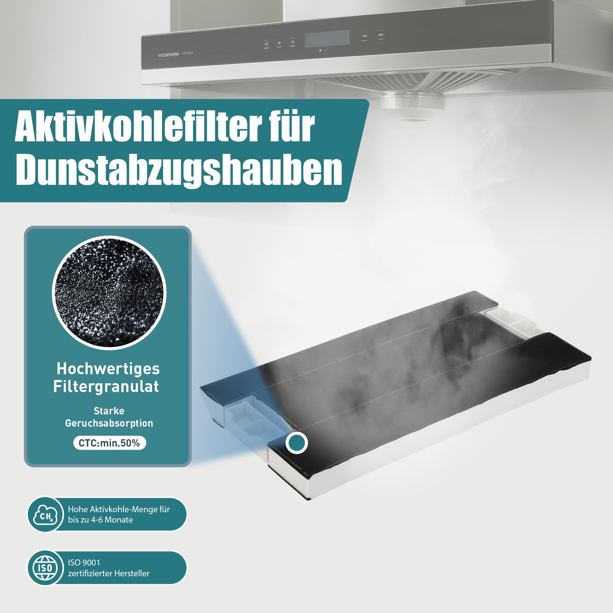 Lot de 2 filtres à charbon actif pour Bosch DHZ4506 DHZ4505/ 00434229/434229 Siemens LZ45501 LZ45500 Neff Z5144X1 Z5144X5 Constructa CZ5144X5 Balay 004342222 9/3BT. 769X Filtre de rechange pour hotte