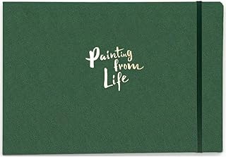 Watercolor Journal, 7.6x5.3'', 140lb/300gsm, Cold Press, 20 Sheets/40 Pages, Watercolor Sketchbook,Travel Notebook, Suit for Watercolor/Pen Light Color/Gouache/Acrylic/Sketching (Pine Green)