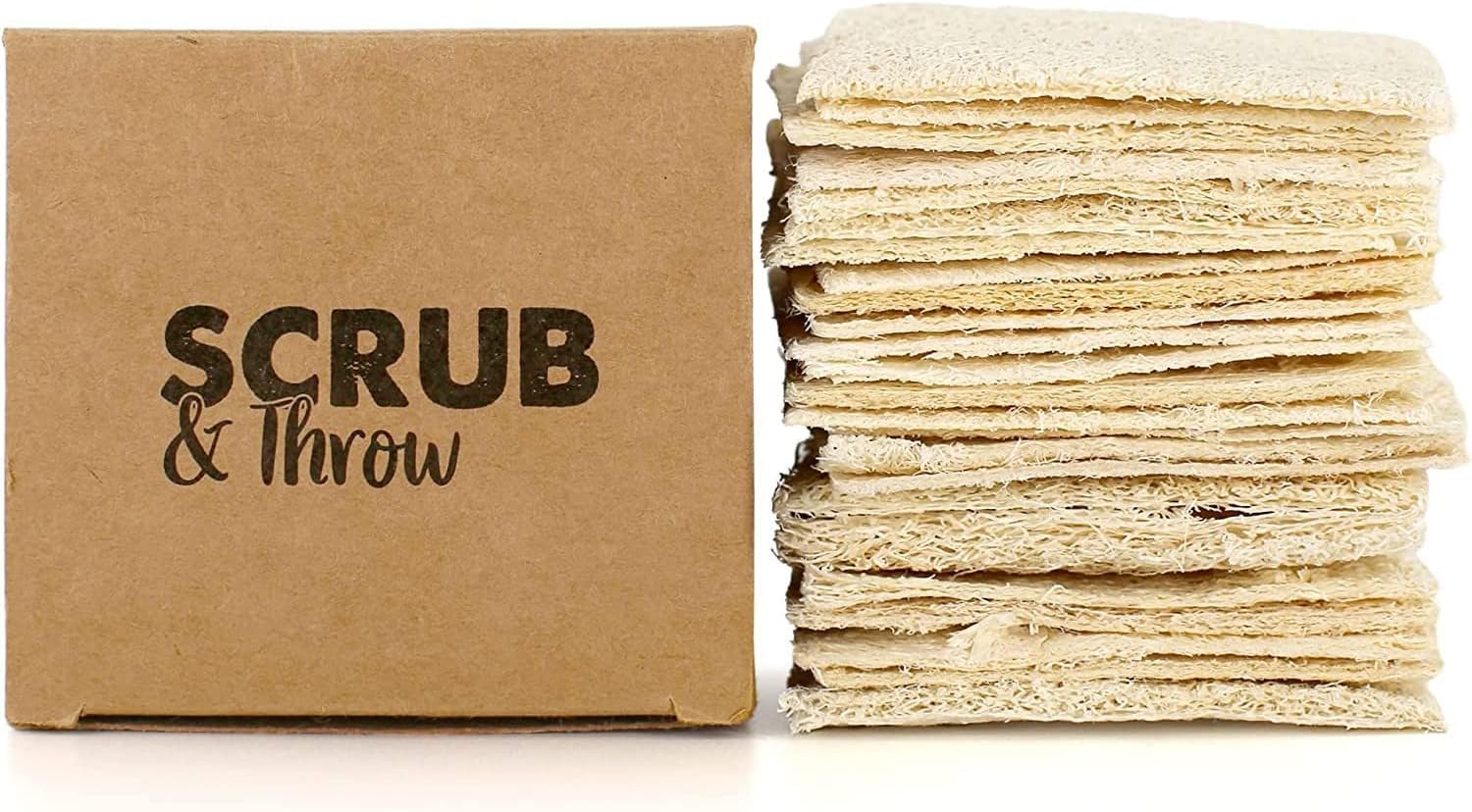 Scrub Sponges (30-Pack), Eco-Friendly, All-Purpose Household Natural Loofah Sponges, for Dishes, Cleaning, Biodegradable, Non-Scratch