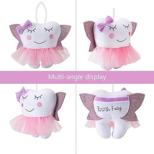 Miniatura 3 de free-space Almohada de hada de dientes con bolsillo, muñeca de ballet para niña, alas brillantes, dientes de terciopelo de cristal, regalos de