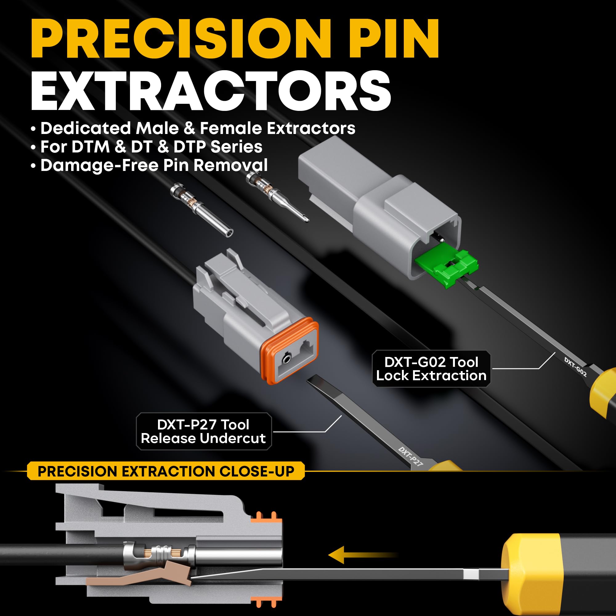 DxCRIMP Kit Crimpadora para Conectores Serie DT, Impermeables 2-6 Pines, 22-14 AWG, Compatible con Deutsch DT