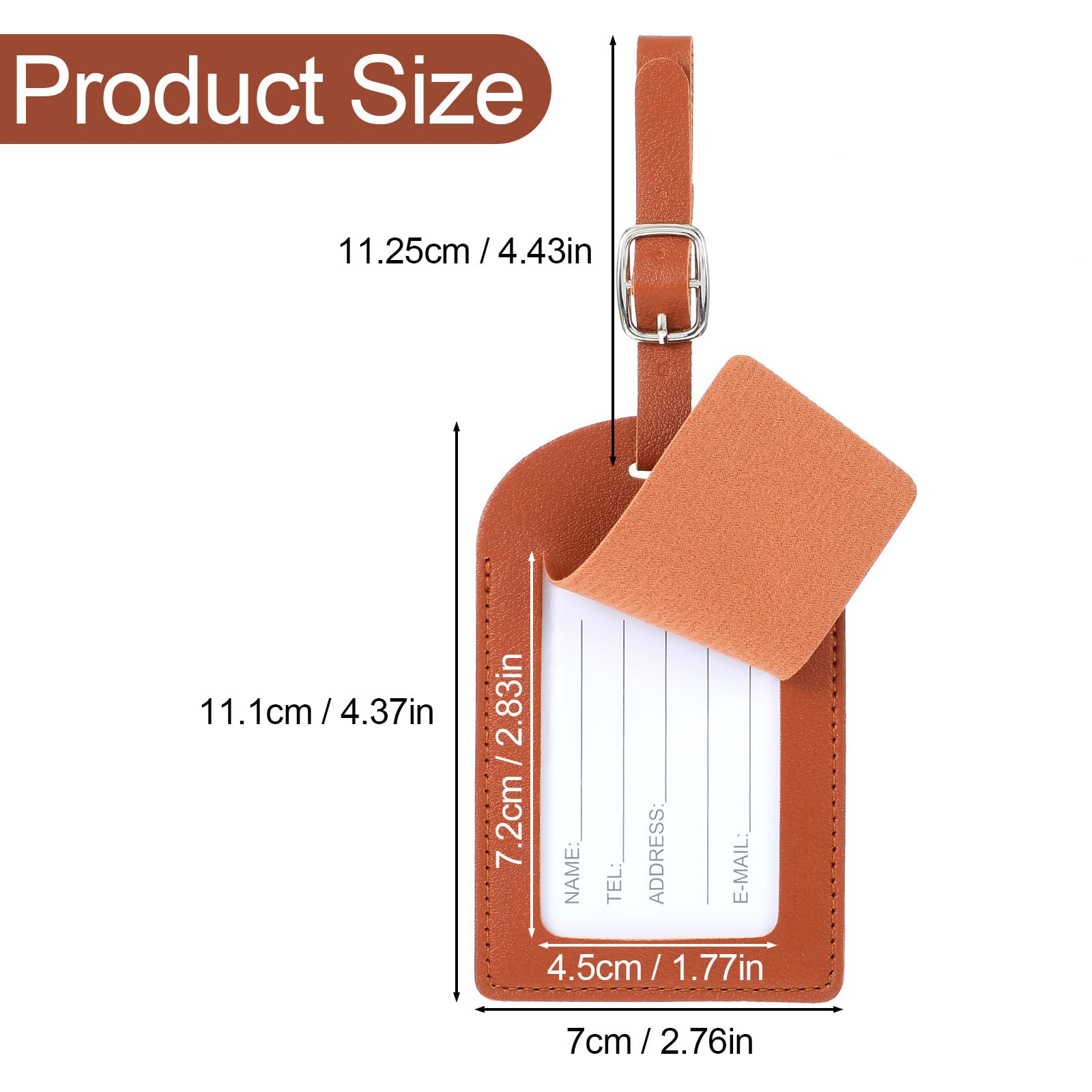 Redaancy Etichetta Per Valigie, 2 Pezzi Etichette Per Bagagli, PU Targhette Valigia,Viaggio - Foto 1