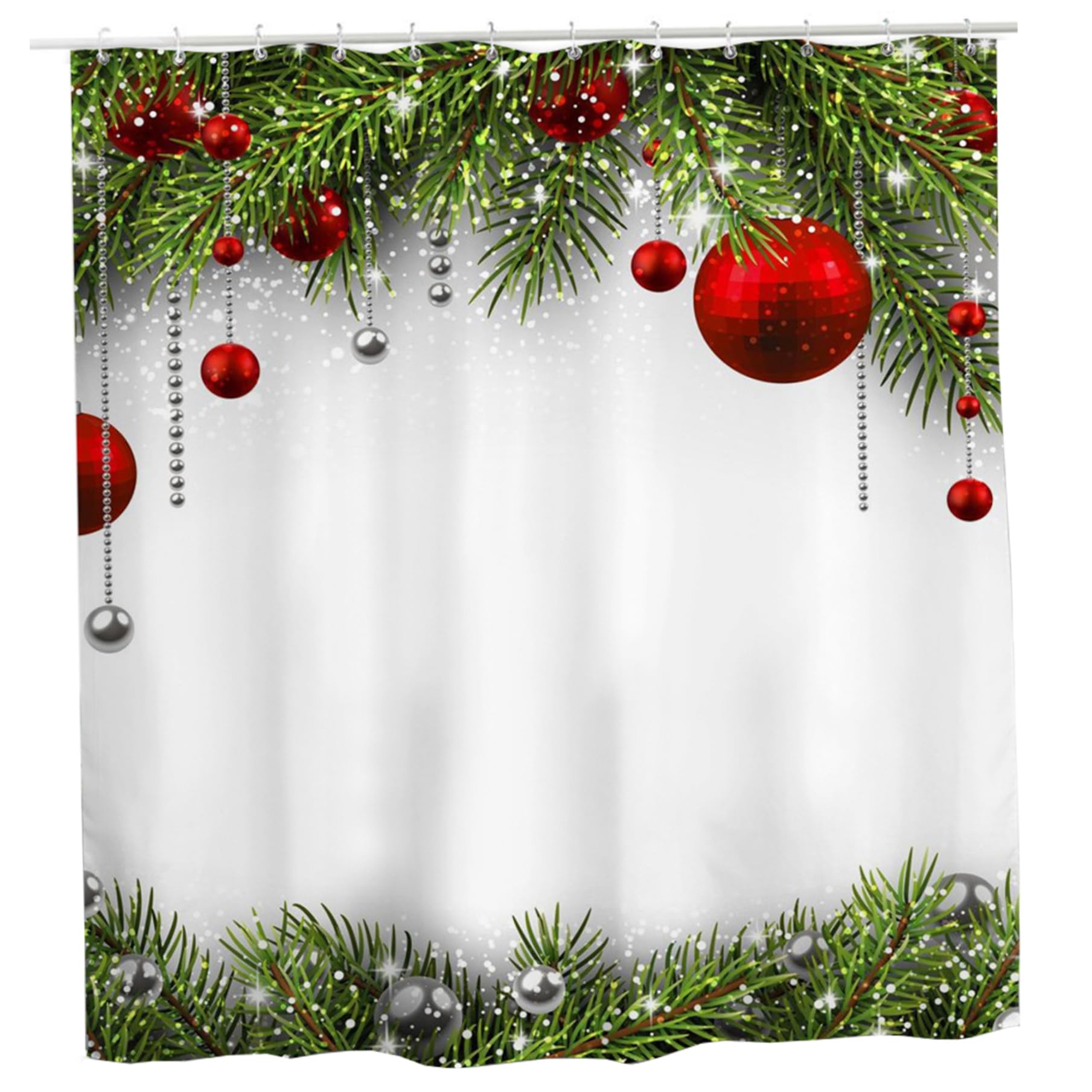 Rideau de douche de Noël 180 x 180 cm opaque imperméable pour salle de bain