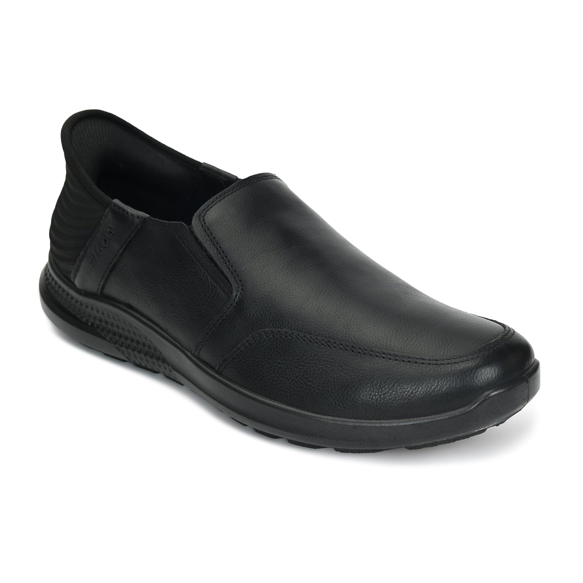 ergon Men's Black Leather Slip-On Casual Shoes-picture-46