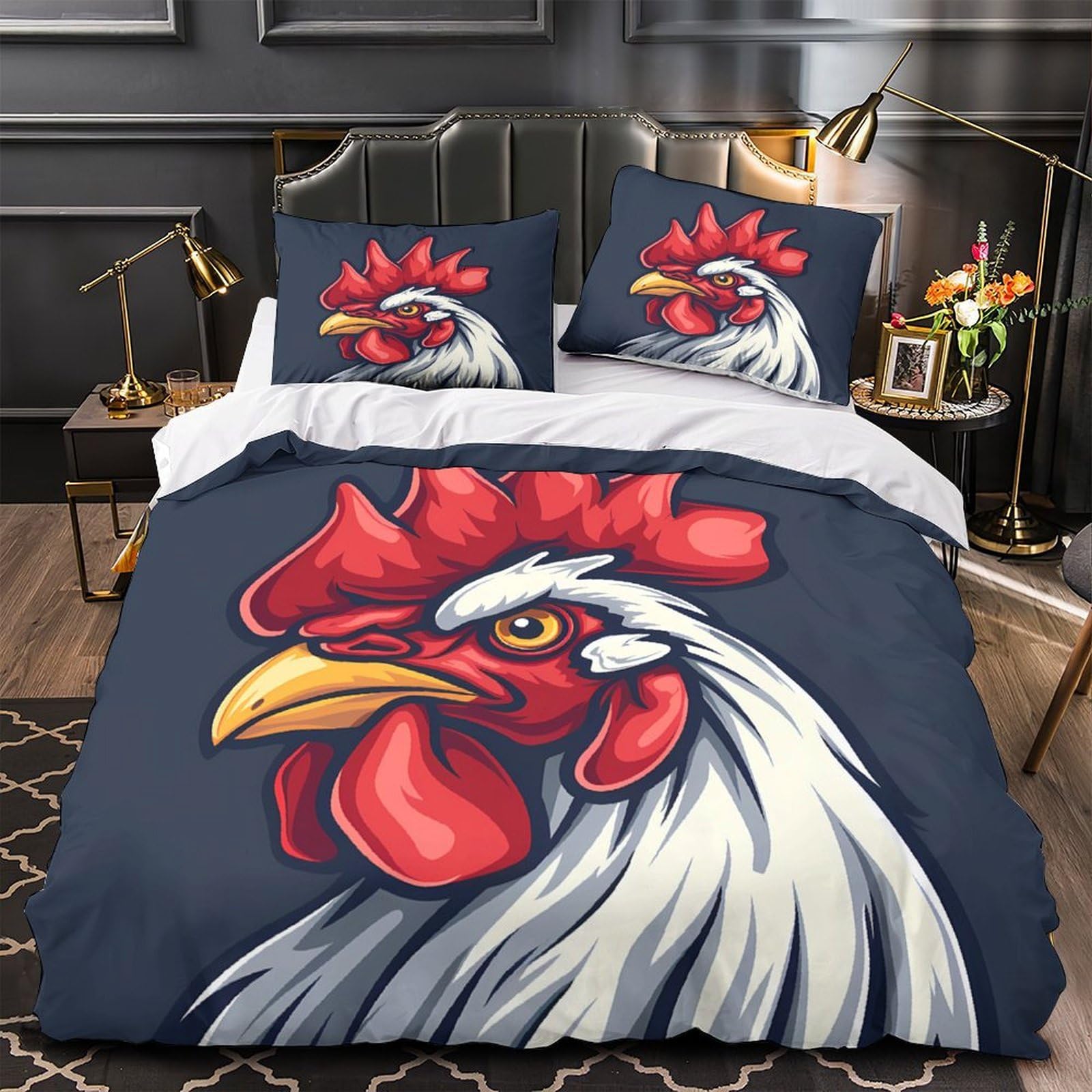 Housse de couette 140x200cm imprimé 3D douce et légère en microfibre lit single