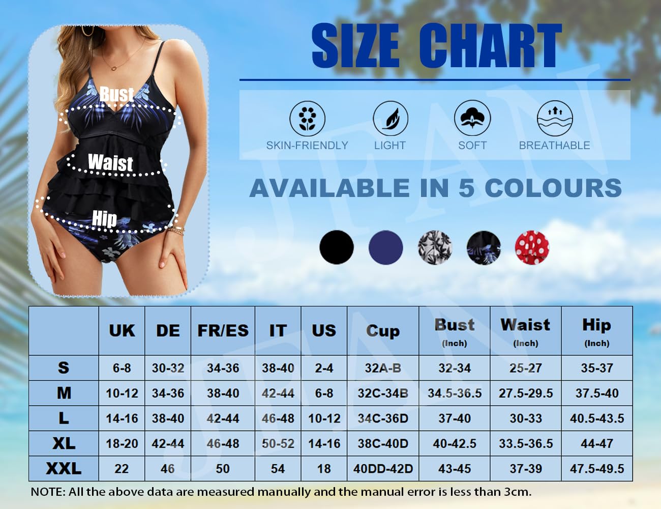JFAN Mujer Tankini Bikini 2 Piezas Push Up Floral Traje de Baño